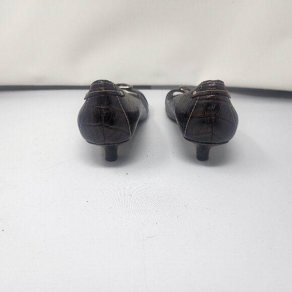 Anne Klein open toe low heel pumps sz 8 - Picture 4 of 5